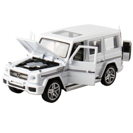 iLooboo Alloy Collectible White Benz G65 AMG Toy Vehicle Pull Back Die-Cast Car Model with Lights and Sound