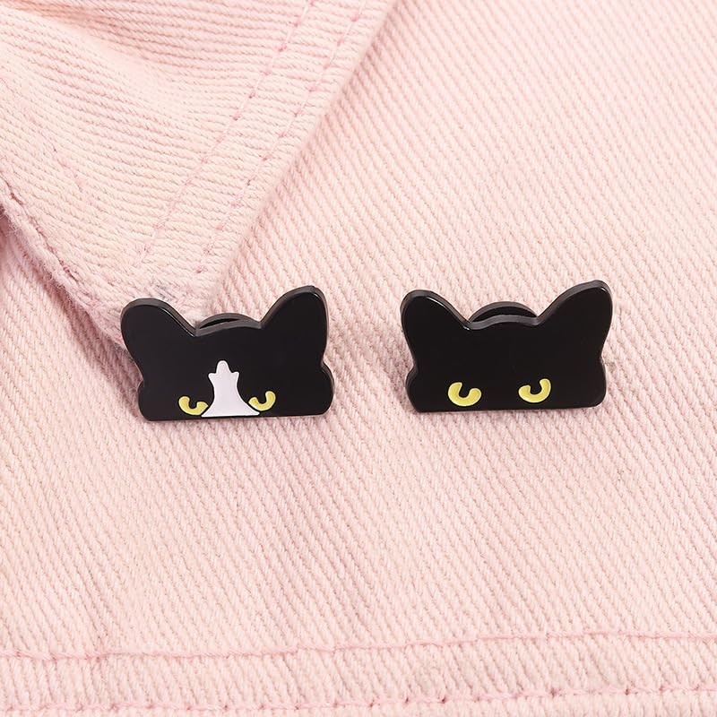 Cute Black Cat Enamel Brooch Creative Cartoon Animal Lapel Pin
