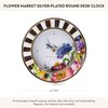 MACKENZIE-CHILDS Silver-Plated Round Desk Clock, Decorative Clock for Living Room,