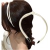 Herbeluemily Thin Headband with Faux Leather, PU Leather, Headband, Knot,