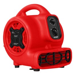 XPOWER P-230AT Mini Mighty 1/4 HP 925 CFM Centrifugal Air Mover, Carpet Dryer, Floor Fan, Blower, Stackable, Daisy Chain, for Water Damage Restoration, Janitorial, Plumbing, Home Use, Red