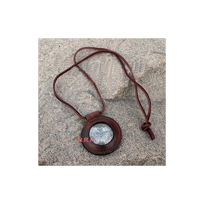 Nautical Replica Hub Magnifying Lens with Leather Holder Leather Rimmed