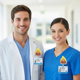 Funny Badge Reel,Retractable Acrylic Alligator Badge Clip,Holder Nurse Doctor Name Tag Badge Clip for Nurse Nursing RN CNA LPN Medical Worker & Office Staff(I'm Totally fine)