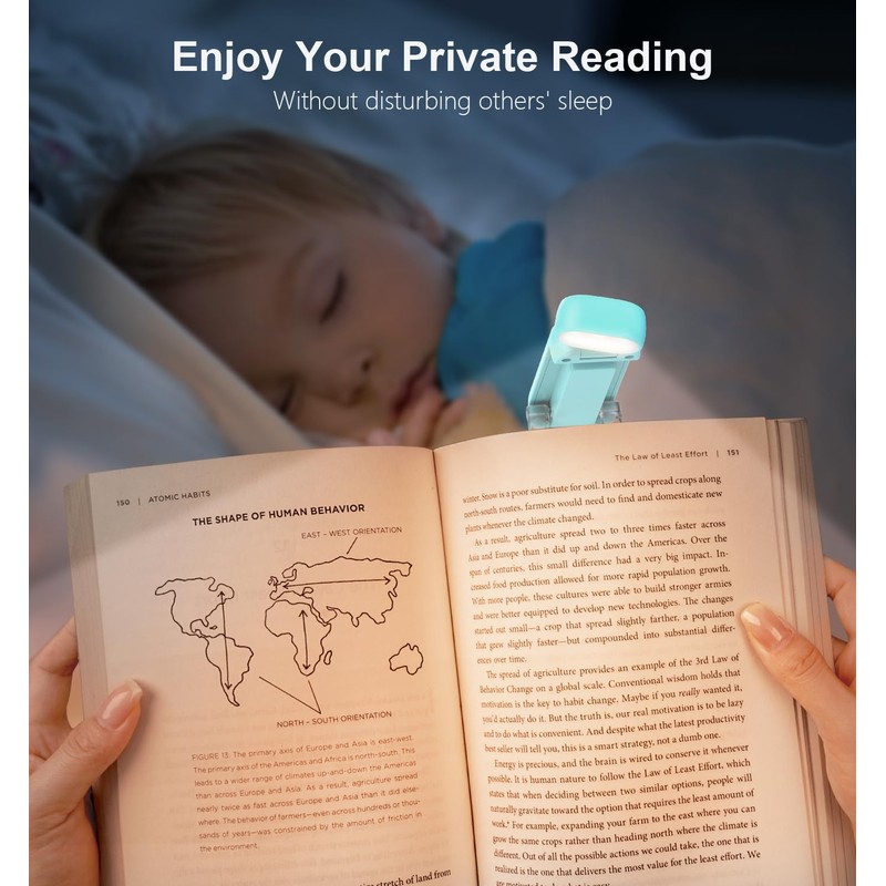 Gritin Reading Light, Rechargeable Book Light for Reading in Bed