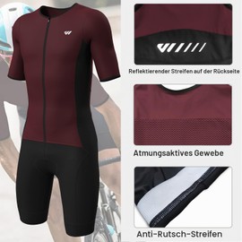 Lo.gas Men's Pro Trisuit Short Sleeve Triathlon Suit for Racing and Triathlon Competitions Triathlon Suit for Men Red X-Large