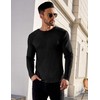 Ekouaer Men's Long Sleeve Shirts Ribbed Pullover Sweater Sim Fit