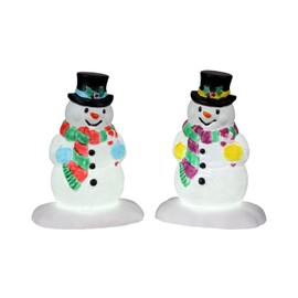 Lemax 24965 Christmas Village Accessory: Holly Hat Snowman (Set of 2)