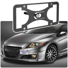 No Drill License Plate Holder Compatible with Honda CR-Z 2011-2016 Front Tow Hook License Plate Mount Bumper Bracket Holder Car Tag Frame Adapter Accessories