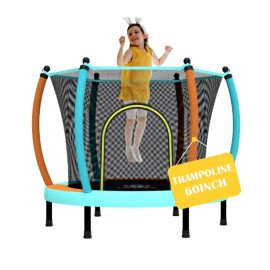 Zoshine 60\" Children's Sports Trampoline-Heavy Duty Steel Frame OEM/ODM Size PP Mat Indoor/Outdoor Play Bungee TrampolineColor: White & Brown