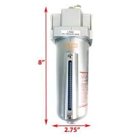3/4” NPT HEAVY DUTY Lubricator Oiler For Compressed Air Lubricate Pneumatic Air Tools, Metal Bowl With Visible Sight Glass, 225 PSI Max