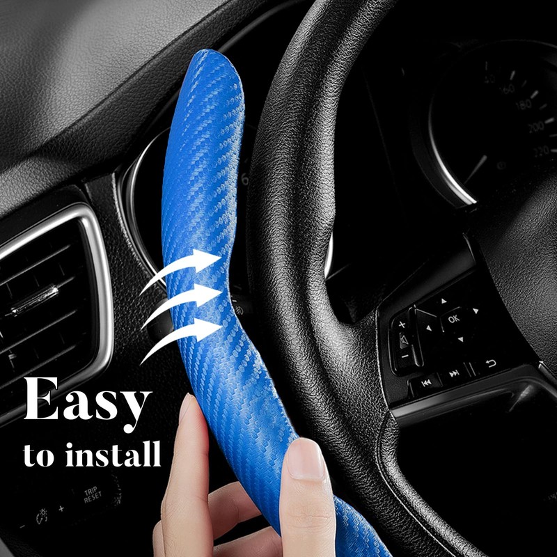 Carbon Fiber Steering Wheel Cover 3pcs Anti-Slip Car Steering Wheel