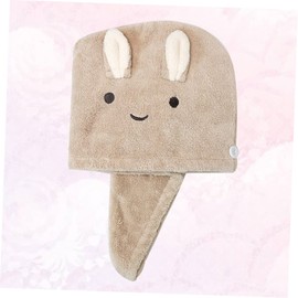 MERRYHAPY Hair Drying Cap Thickened Fast Drying Towel Ear Design Super Absorbent and Soft for All Hair Types Portable for Home and Travel Khaki