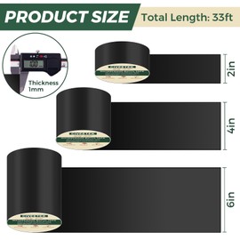 Waterproof Butyl Tape 4in x 33ft Black Sealant Tap Joist Tape for Decking, Outdoor All Weather Rubber Butyl Tape Leak Repair for Pipe RV Awning Sail Metal Roof Window Sealing