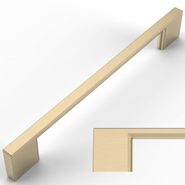 Amerdeco UK0022 Furniture Handles, Brushed Brass, 160 mm, Hole Spacing, Drawers, Zinc Alloy Handles for Kitchen Cabinets, Cupboard Handles, Drawer Handles, Door Handles for Kitchen Cabinets, Wardrobe,