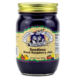 Amish Wedding All Natural Seedless Black Raspberry Jam 18 Ounces (Pack of 2)