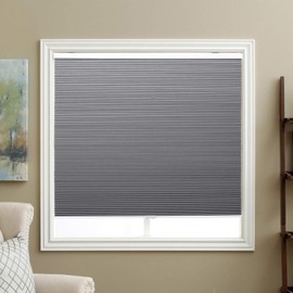Cellular Shades Cordless Blackout Honeycomb Blinds Fabric Window Shades 23" W x 64" H, Cool Silver(Blackout)