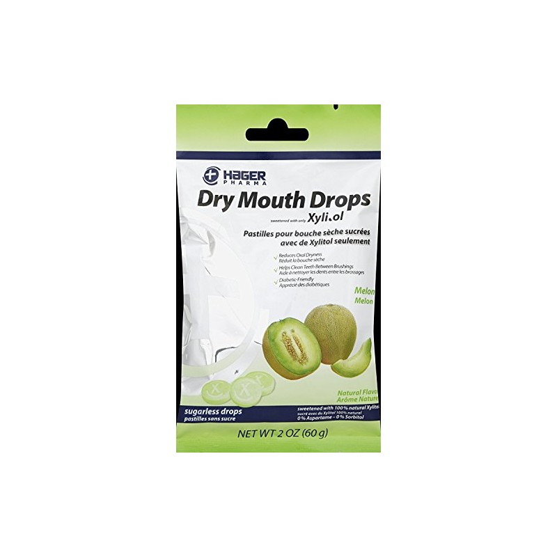Hager Pharma Dry Mouth Drops - Melon - 2 oz