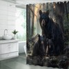 YNFUQANLN Black Bear Shower Curtain Wild Animal Forest Junge Rustic