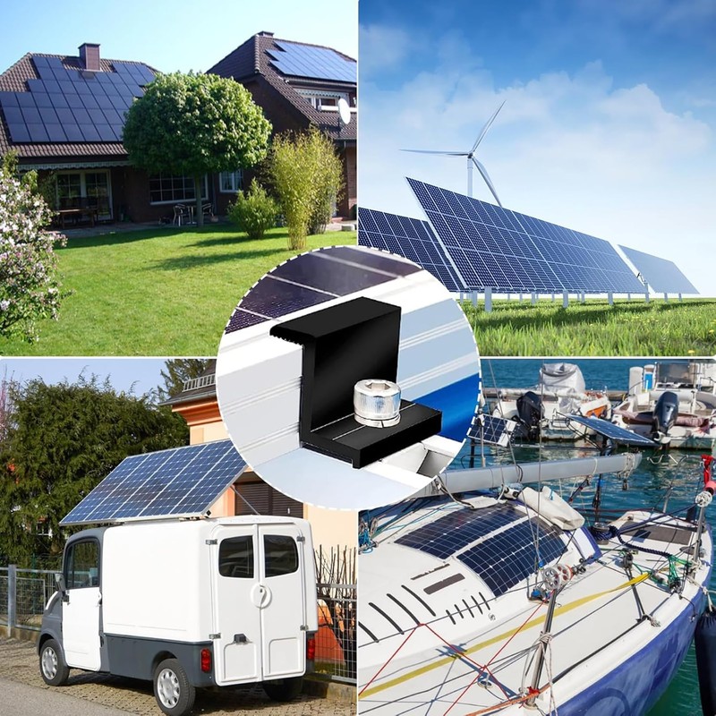 Mailfull Pack of 8 Solar Panel Brackets 30 mm PV