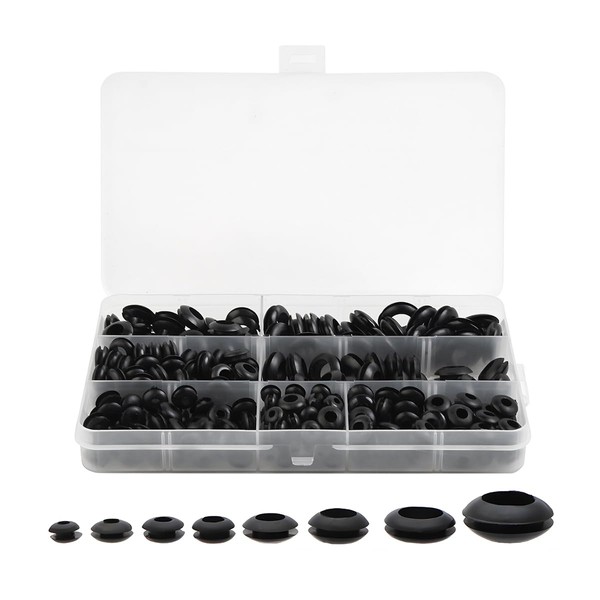 JNNJ 260 Piece Rubber Grommet Set, Rubber Cable Grommet, Rubber