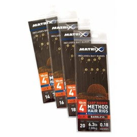 Fox Matrix Carp Rigger Method Hair Rigs Barbless Size 16 GHK107 Leader Stippen Method Hook