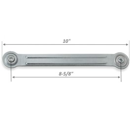 G GOODSZONE Glider Bearing Arm Brackets, 4 Pack, 10" Overall Length, 8-5/8" Hole to Hole, Silver Steel, Powder Coated, Furniture Mount