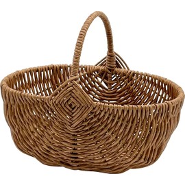 Daikai 73763 Balt PE Willow, One Handle Oval, Light Brown, W 9.1 x D 0.7 x H 0.4 x TH.7 inches (23 x 17 x 10 x 18.5 mm)