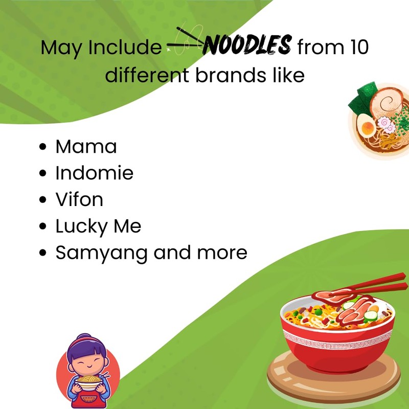 HCG Asian Noodles Variety Pack of 12 Instant Ramen Noodles