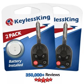 KeylessKing* 2 Uncut Car Remote Head Ignition Key Keyless Entry For OUCD6000022 Fob