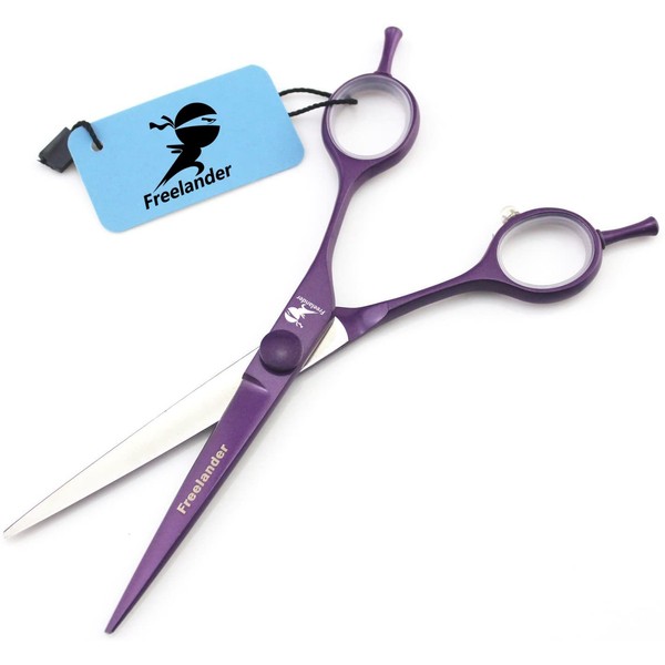 6.0 inch Professional 440C Barber Hairdressing Cutting Shear - Salon Hair Scissor for Hair Stylist - by Freelander (Purple)