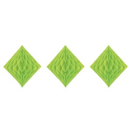 Beistle 3 Piece Tissue Diamonds, 12.5", Light Green