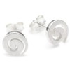 Vinani OSP Spiral Stud Earrings, Brushed Sterling Silver 925