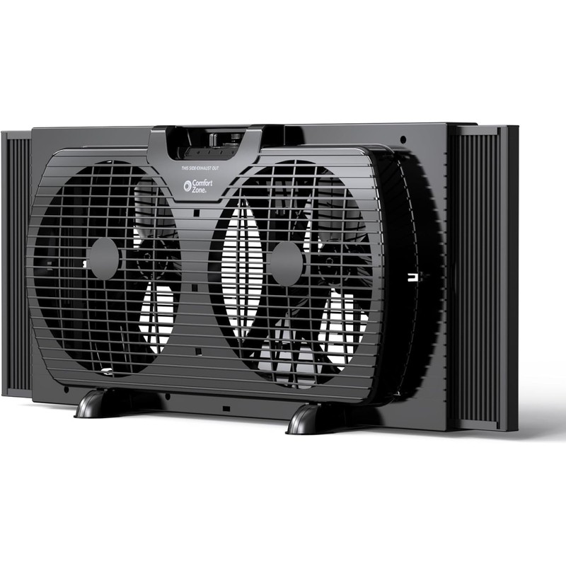Comfort Zone Window Fan for Bedroom, 9 inch 3 Speed