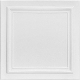 A La Maison Ceilings R24 Line Art Foam Glue-up Ceiling Tile (256 sq. ft./Case), Pack of 96, Plain White
