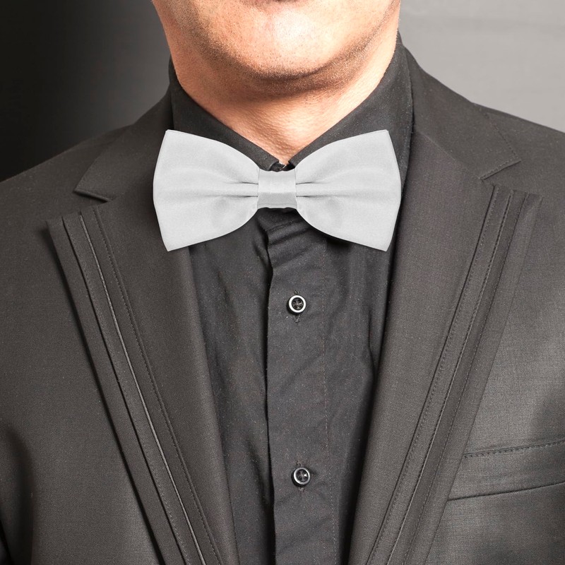 CHEERYMAGIC Men's Bow Ties Classic Solid Color Pre-Tied Bow Tie