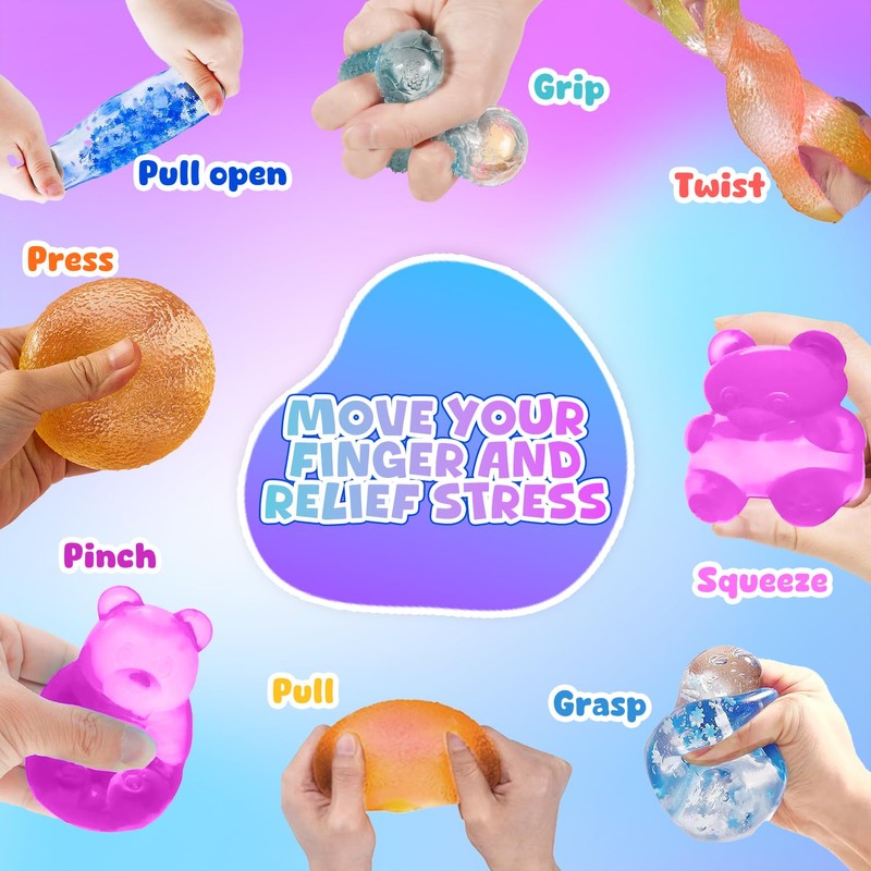 4Pcs Large Ice Cube Squishy Stress Balls Toys Set for