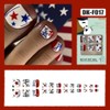 4th of July Press on Toenails Short Square Glue on