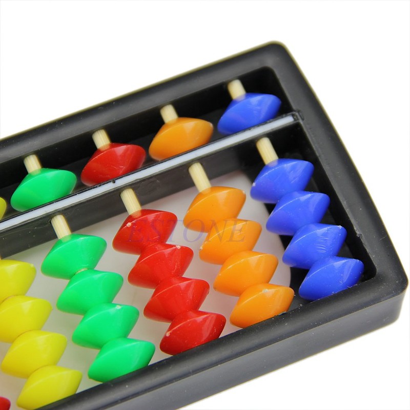 yIFeNG Portable Arithmetic Soroban with Colourful Beads Math Calculate the