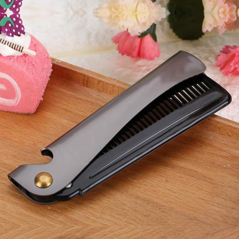 Folding Beard Comb - Stainless Steel Antistatic Portable Beard Comb
