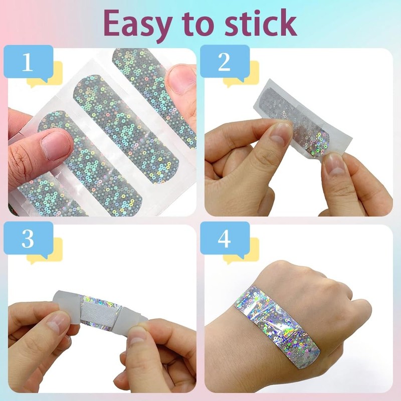 Glitter Adhesive Bandages for Kid Teens - First Aid Wound