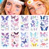 HOWAF Glitter Butterfly Temporary Tattoos, Waterproof Fairy Flowers Face Tattoo