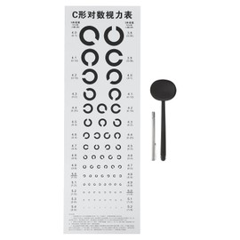 ULTECHNOVO 2 Sets Exam Type Professional Hand Hanging Table Snellen Test Hospital Wall Occluder Standard Eye Children for Visual Poster C Type School Exams Home Pointer