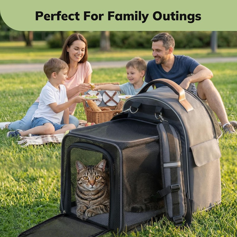 Morpilot Expandable Cat Carrier Backpack for Small Dogs & Cats
