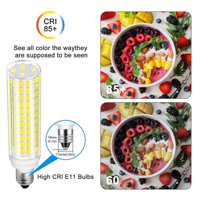 Megereet E11 LED Bulb 100W Halogen Bulbs Equivalent, JDE11 T4