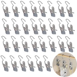 XINYUICEAN Pinzas para Ropa de Acero Inoxidable, 50 Pinzas para Colgar Ropa Tendedero, Soporte para Pinzas de Ropa para Toallas Calcetines Ropa Interior Pantalones Jeans Sombreros, Hanging (Gris)