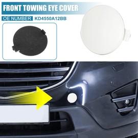 X AUTOHAUX Car Front Bumper Tow Hook Towing Hole Eye Cover Cap for Mazda CX-5 2013 2014 2015 2016 KD4550A12BB Trailer Cap White