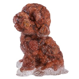 mookaitedecor 6.5cm Red Jasper Crystal Sitting Dog Figurine Ornament for Home, Healing Crystal Puppy Gift for Dog Lover, Resin Animal Stone Dog Statue Good Luck Desk Decoration & Cute Room Decor