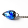 Gold Stone Firefly Glass Pendant Heart Shaped with Chain Okinawa