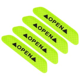 Ymiko Calcomanía de Seguridad para automóvil, 4 Piezas, autoadhesiva, para Puerta de automóvil, Reflectante, Advertencia, Etiqueta, Tira de Seguridad, Pegatinas, señal(Verde)