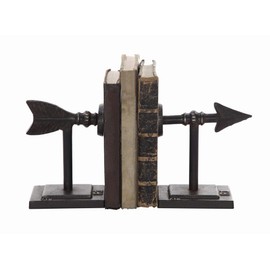 Creative Co-Op Bronze Arrow Shaped Cast Iron Bookends (Set of 2 Pieces)